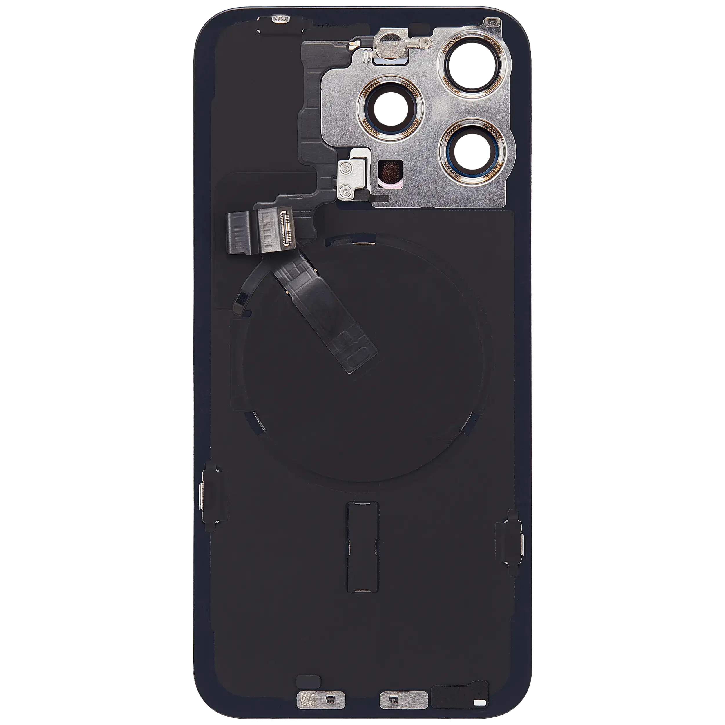 Rückglas mit MagSafe Magnet & NFC & Taschenlampen-Flexkabel für iPhone 15 Pro Max (UK / EU Version) (Original) (Black Titanium) – Bild 4