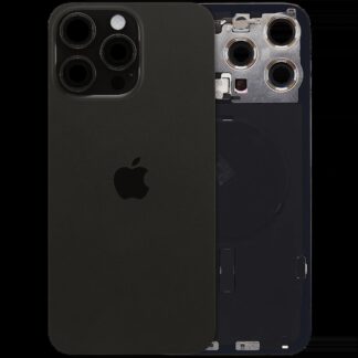 Rückglas mit MagSafe Magnet & NFC & Taschenlampen-Flexkabel für iPhone 15 Pro Max (UK / EU Version) (Original) (Black Titanium)