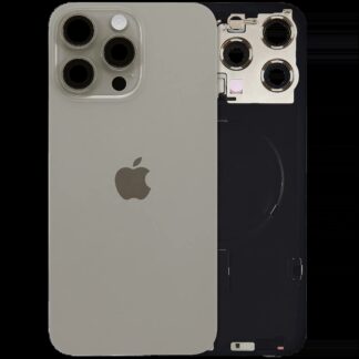 Rückglas mit MagSafe Magnet & NFC & Taschenlampen-Flexkabel für iPhone 15 Pro Max (UK / EU Version) (Original) (Natural Titanium)