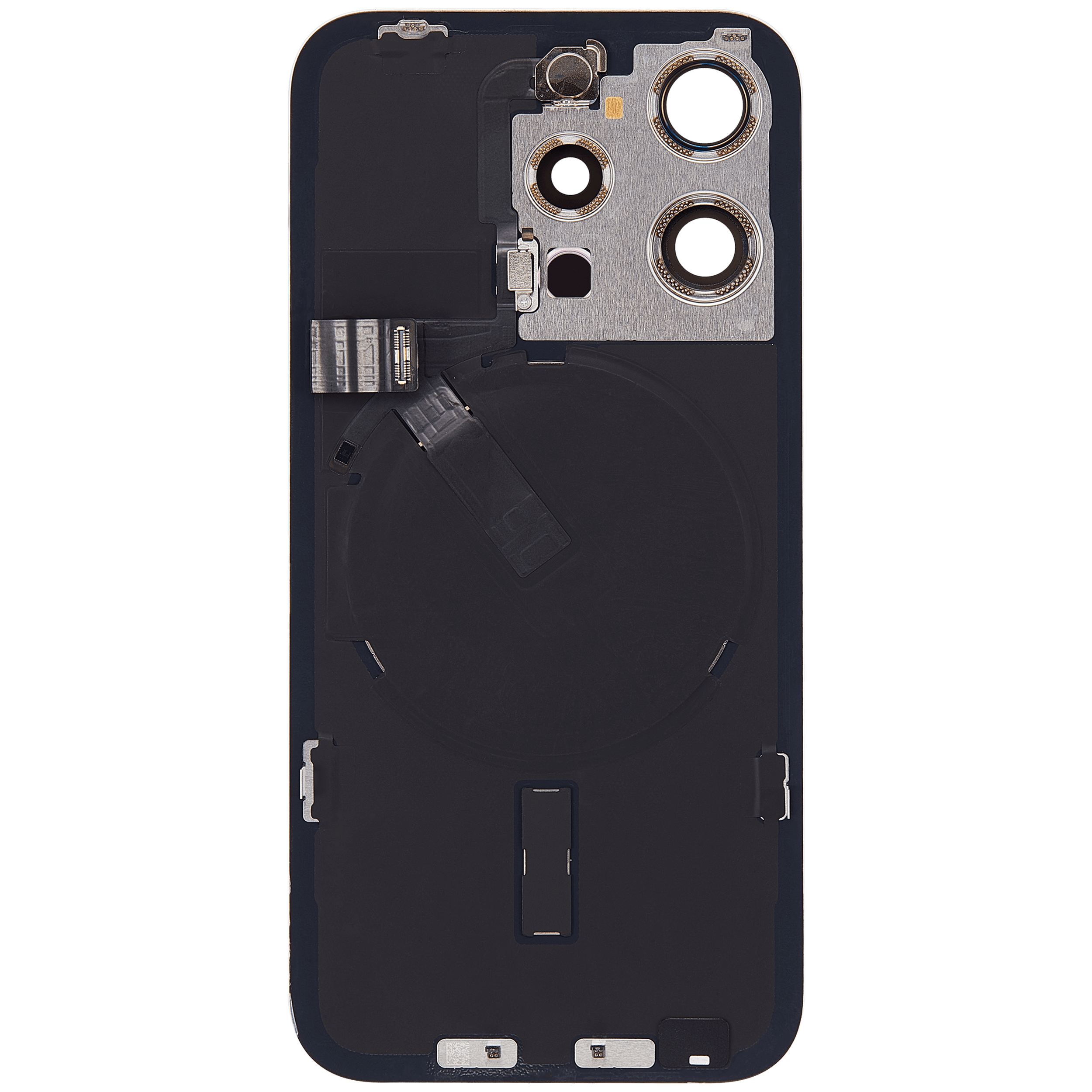 Rückglas mit MagSafe Magnet & NFC & Taschenlampen-Flexkabel für iPhone 15 Pro (UK / EU Version) (Original) (White Titanium) – Bild 4