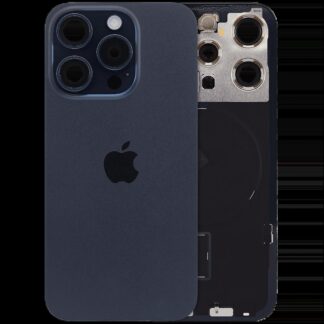 Rückglas mit MagSafe Magnet & NFC & Taschenlampen-Flexkabel für iPhone 15 Pro (UK / EU Version) (Original) (Blue Titanium)