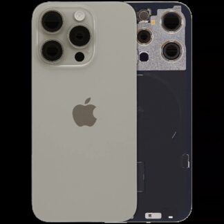 Rückglas mit MagSafe Magnet & NFC & Taschenlampen-Flexkabel für iPhone 15 Pro (UK / EU Version) (Original) (Natural Titanium)