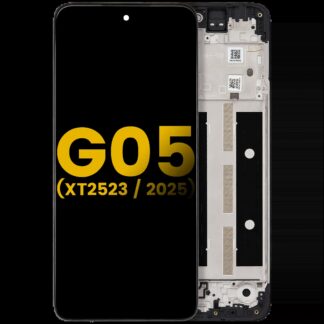 LCD Display mit Rahmen für Motorola Moto G05 (XT2523 /2025) (professionell aufgearbeitet)