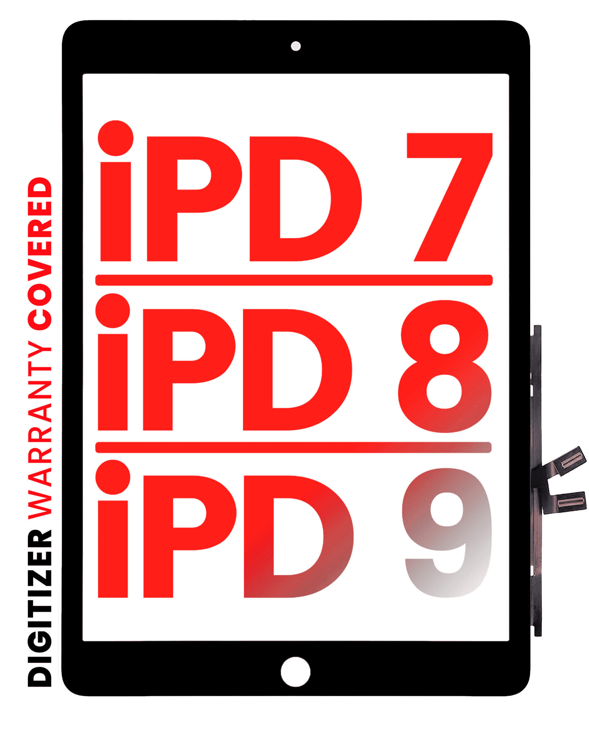 Touchscreen-Digitizer für iPad 7 (2019) / iPad 8 (2020) / iPad 9 (2021) (Aftermarket Pro: XO7) (Black (Schwarz))