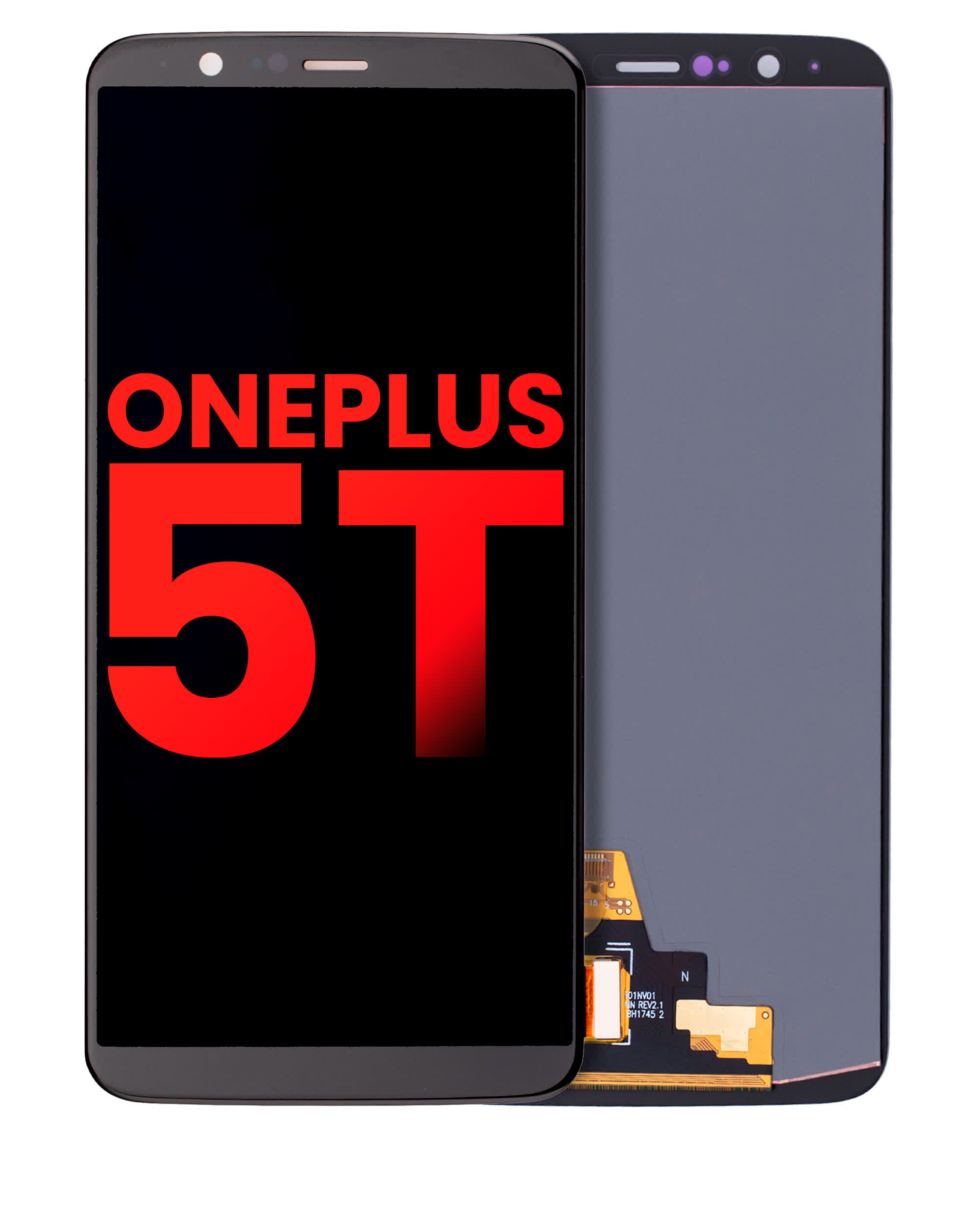 OLED Display ohne Rahmen für OnePlus 5T (Aftermarket Plus) (Black (Schwarz))