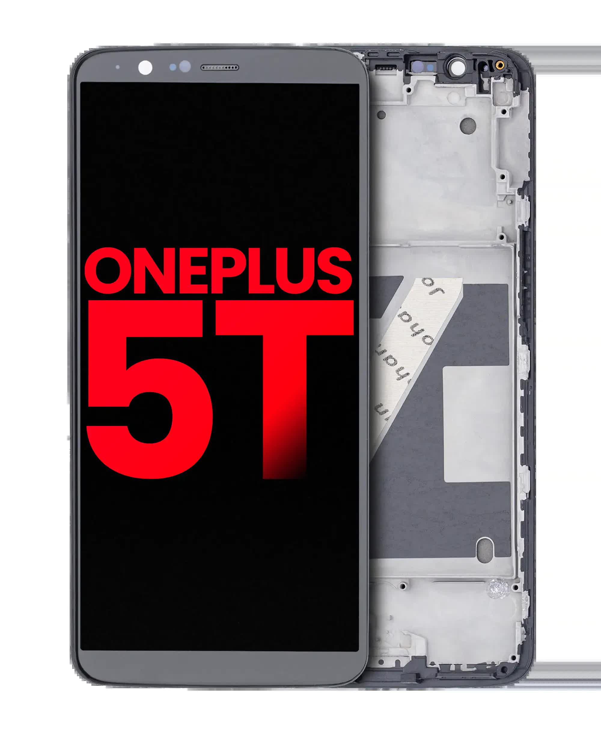 OLED Display mit Rahmen für OnePlus 5T (Aftermarket Plus) (Black (Schwarz))