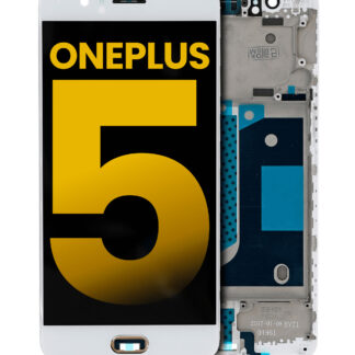 OLED Display mit Rahmen für OnePlus 5 (professionell aufgearbeitet) (White (Weiß))