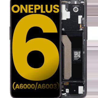 OLED Display mit Rahmen für OnePlus 6 (A6000 / A6003) (professionell aufgearbeitet) (Midnight Black (Schwarz))