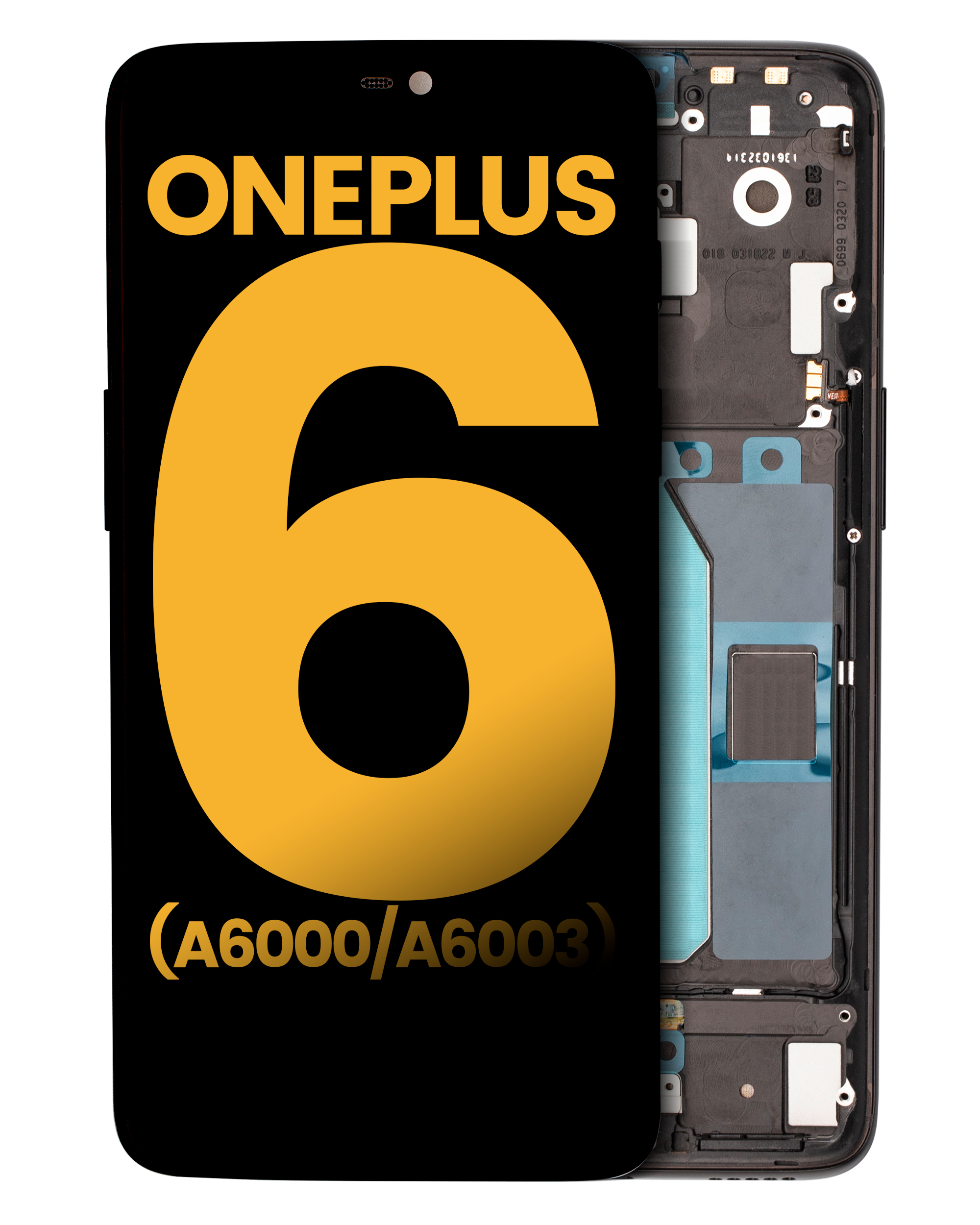 OLED Display mit Rahmen für OnePlus 6 (A6000 / A6003) (professionell aufgearbeitet) (Mirror Black) – Bild 2