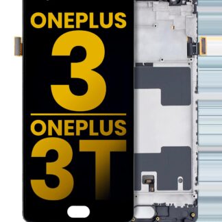 OLED Display mit Rahmen für OnePlus 3 / OnePlus 3T (professionell aufgearbeitet) (Black (Schwarz))