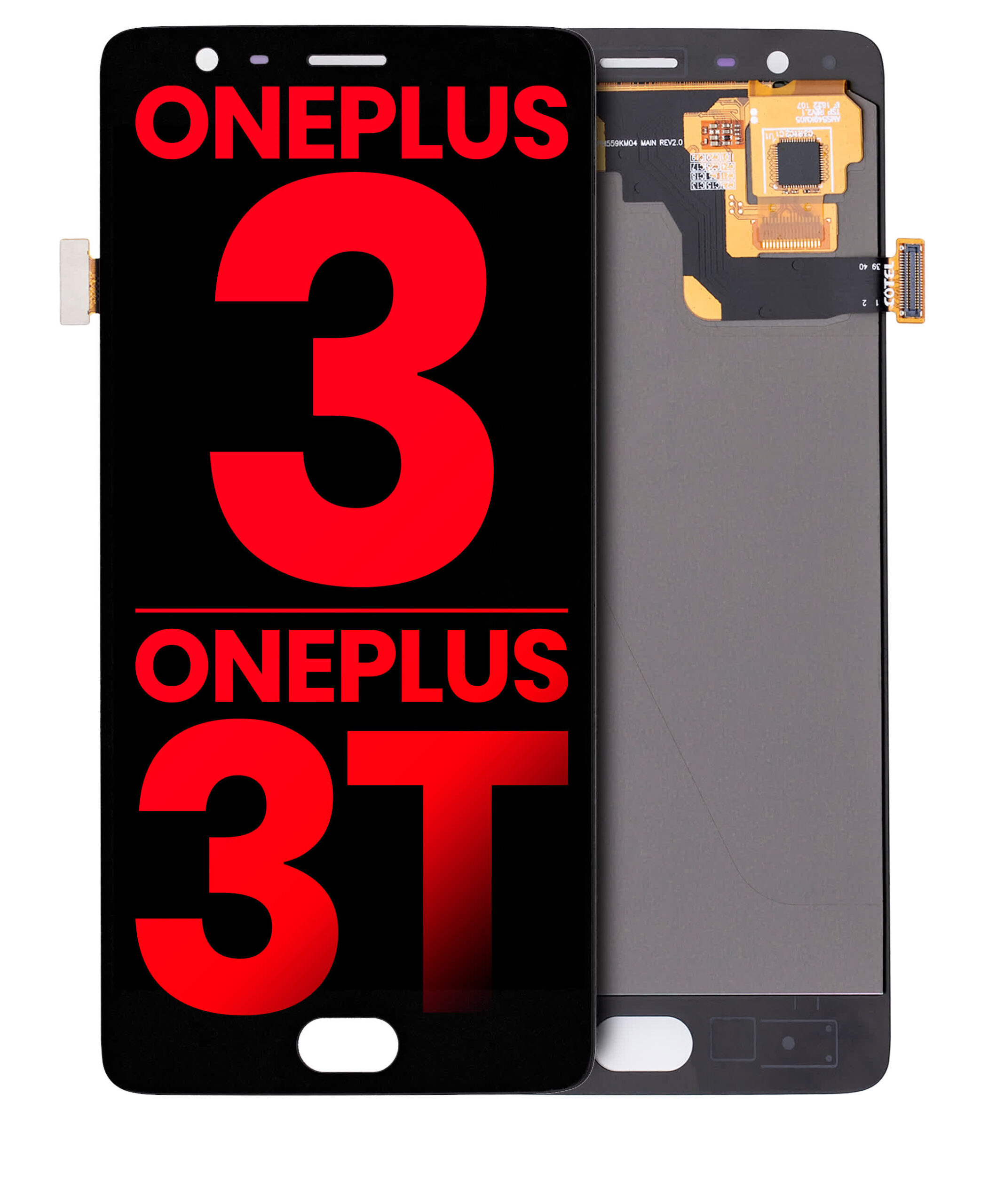 OLED Display ohne Rahmen für OnePlus 3 / OnePlus 3T (Aftermarket Plus) (Black (Schwarz))