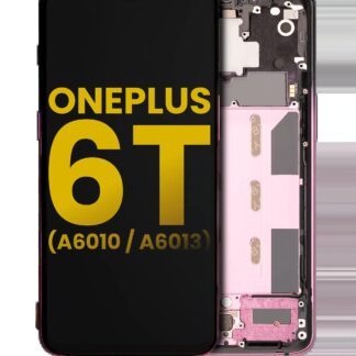 OLED Display mit Rahmen für OnePlus 6T (A6010 / A6013) (professionell aufgearbeitet) (Thunder Purple)