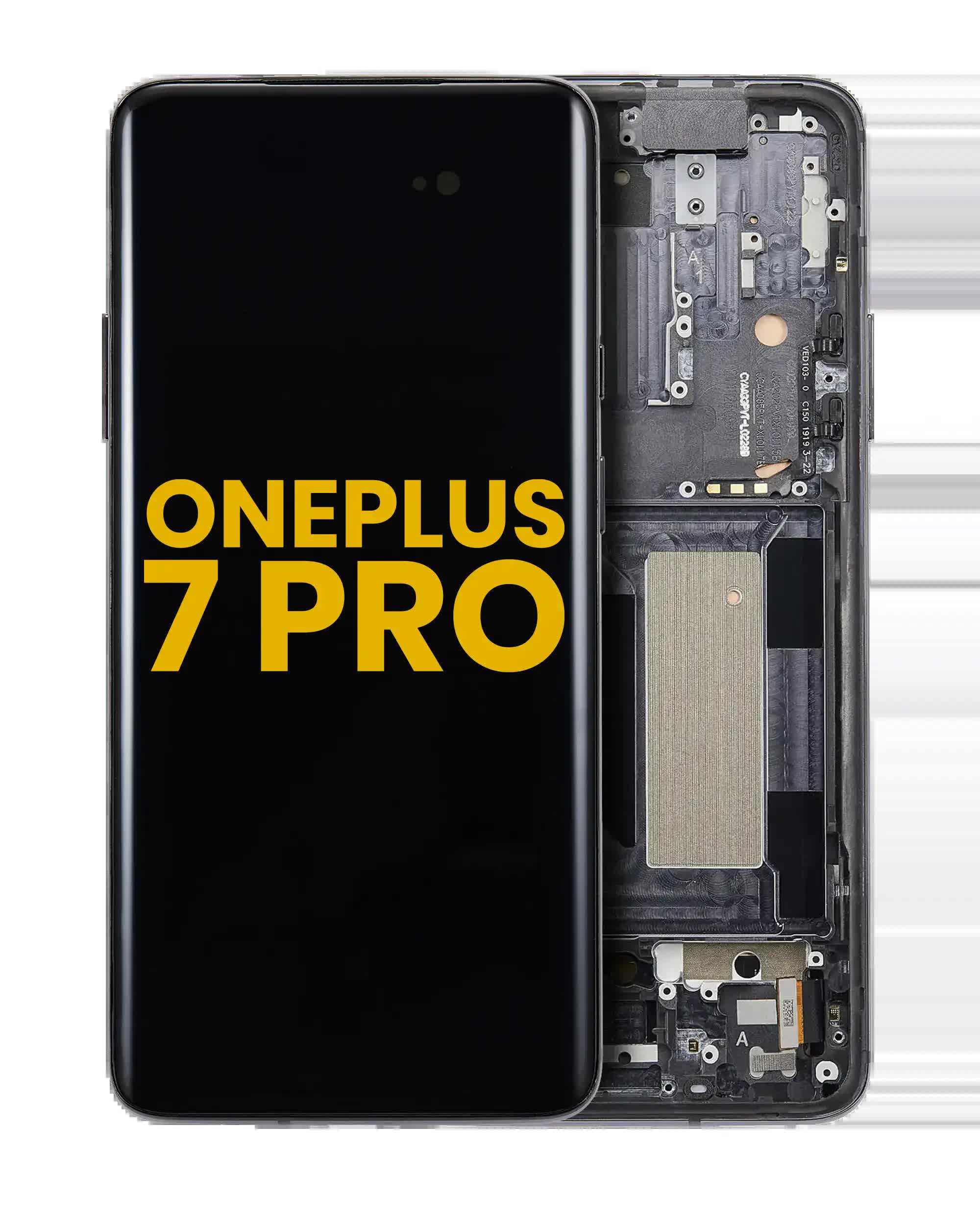 OLED Display mit Rahmen für OnePlus 7 Pro (professionell aufgearbeitet) (Mirror Gray)