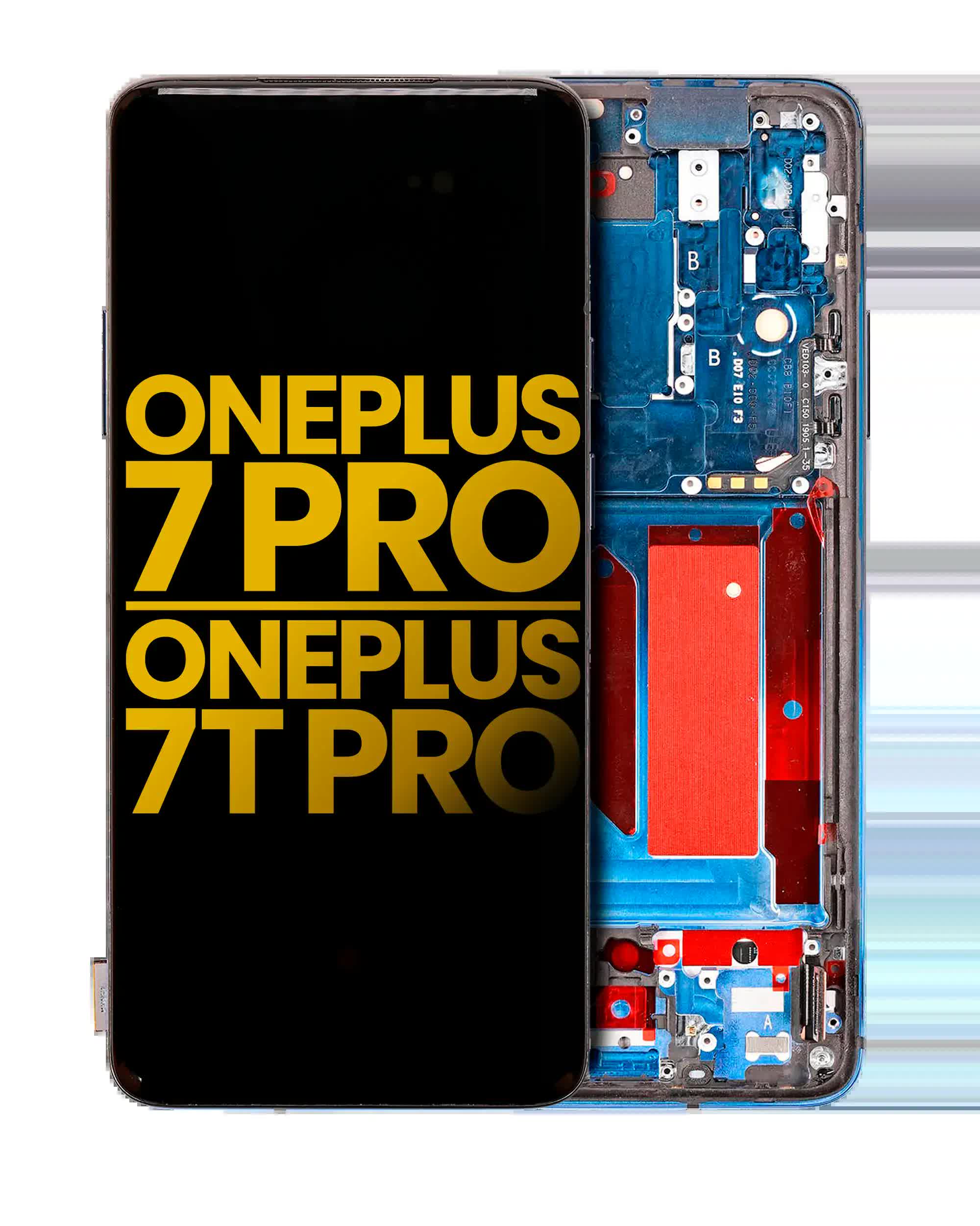 OLED Display mit Rahmen für OnePlus 7 Pro / 7T Pro (professionell aufgearbeitet) (Nebula Blue)