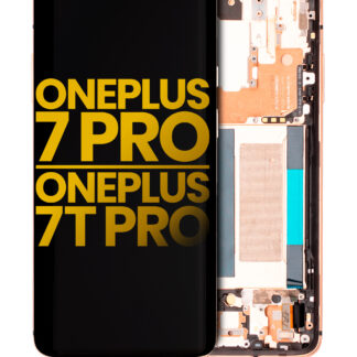 OLED Display mit Rahmen für OnePlus 7 Pro / 7T Pro (professionell aufgearbeitet) (Almond)