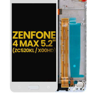 LCD Display mit Rahmen für Asus ZenFone 4 Max 5.2" (ZC520KL / 2017) (professionell aufgearbeitet) (White (Weiß))