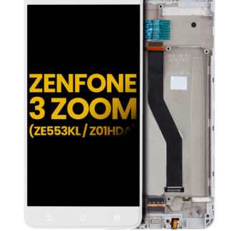 LCD Display mit Rahmen für Asus ZenFone 3 Zoom (ZE553KL / 2017) (professionell aufgearbeitet) (White (Weiß))