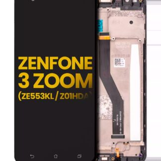 LCD Display mit Rahmen für Asus ZenFone 3 Zoom (ZE553KL / 2017) (professionell aufgearbeitet) (Black (Schwarz))