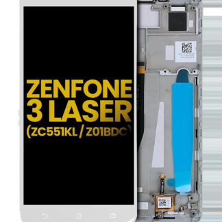 LCD Display mit Rahmen für Asus ZenFone 3 Laser (ZC551KL / 2016) (professionell aufgearbeitet) (White (Weiß))