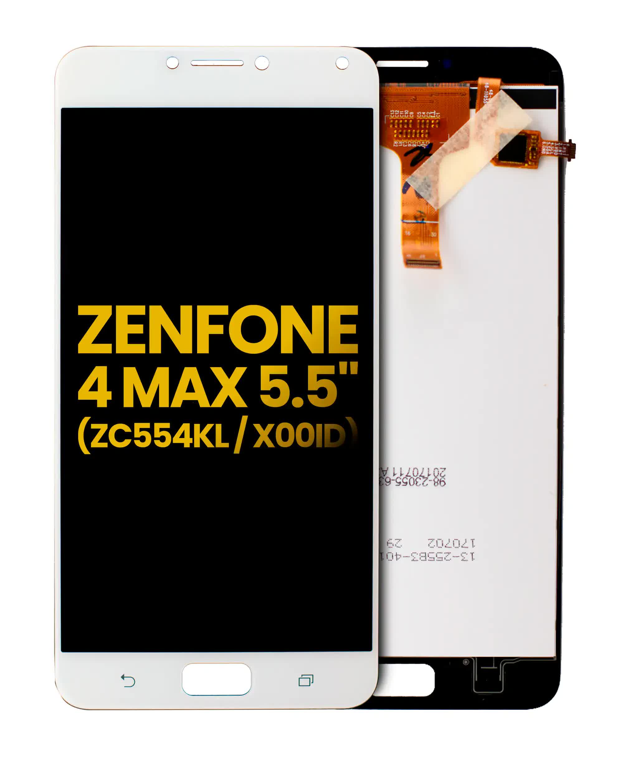 LCD Display ohne Rahmen für Asus ZenFone 4 Max Pro / ZenFone 4 Max Plus (ZC554KL / 2017) (professionell aufgearbeitet) (White (Weiß))