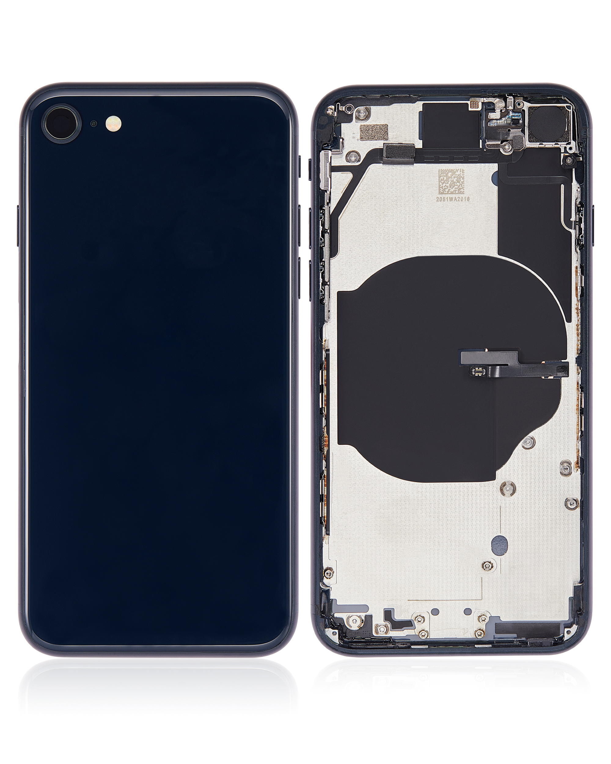 Rückgehäuse mit Kleinteilen vormontiert für iPhone SE (2022) (ausgebautes Originalteil: Grade A) (Midnight) – Bild 2