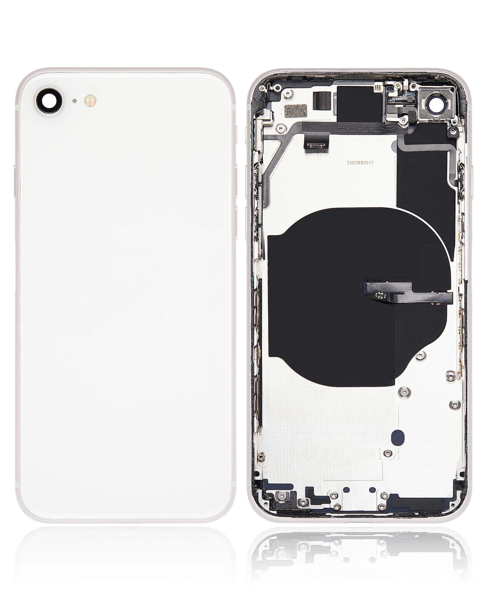 Rückgehäuse mit Kleinteilen vormontiert für iPhone SE (2022) (ausgebautes Originalteil: Grade A) (Starlight) – Bild 2