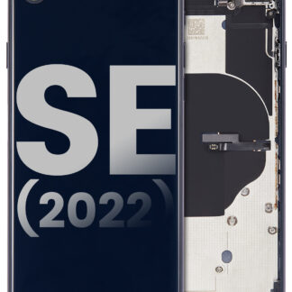 Rückgehäuse mit Kleinteilen vormontiert für iPhone SE (2022) (ausgebautes Originalteil: Grade C) (Midnight)