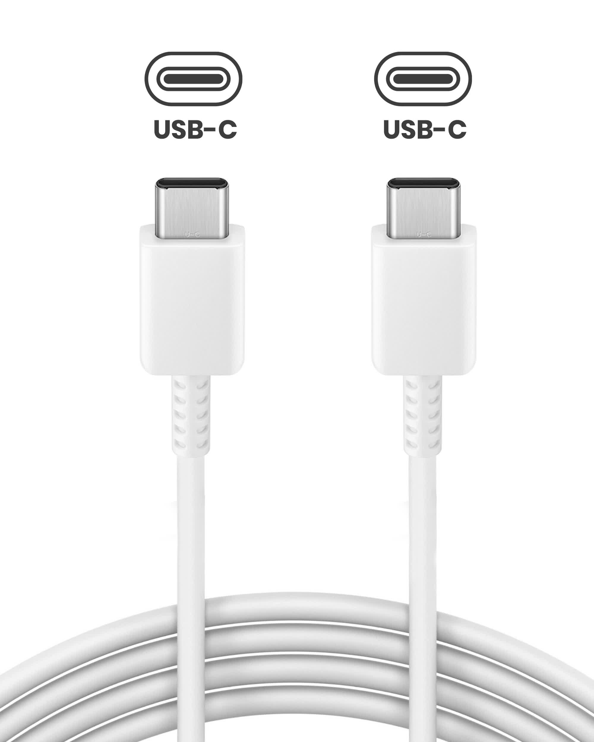 USB-C to C Kabel für Samsung (1 m / 3 ft) (Original Grade neu) (Bulk-Verpackung) (White (Weiß))