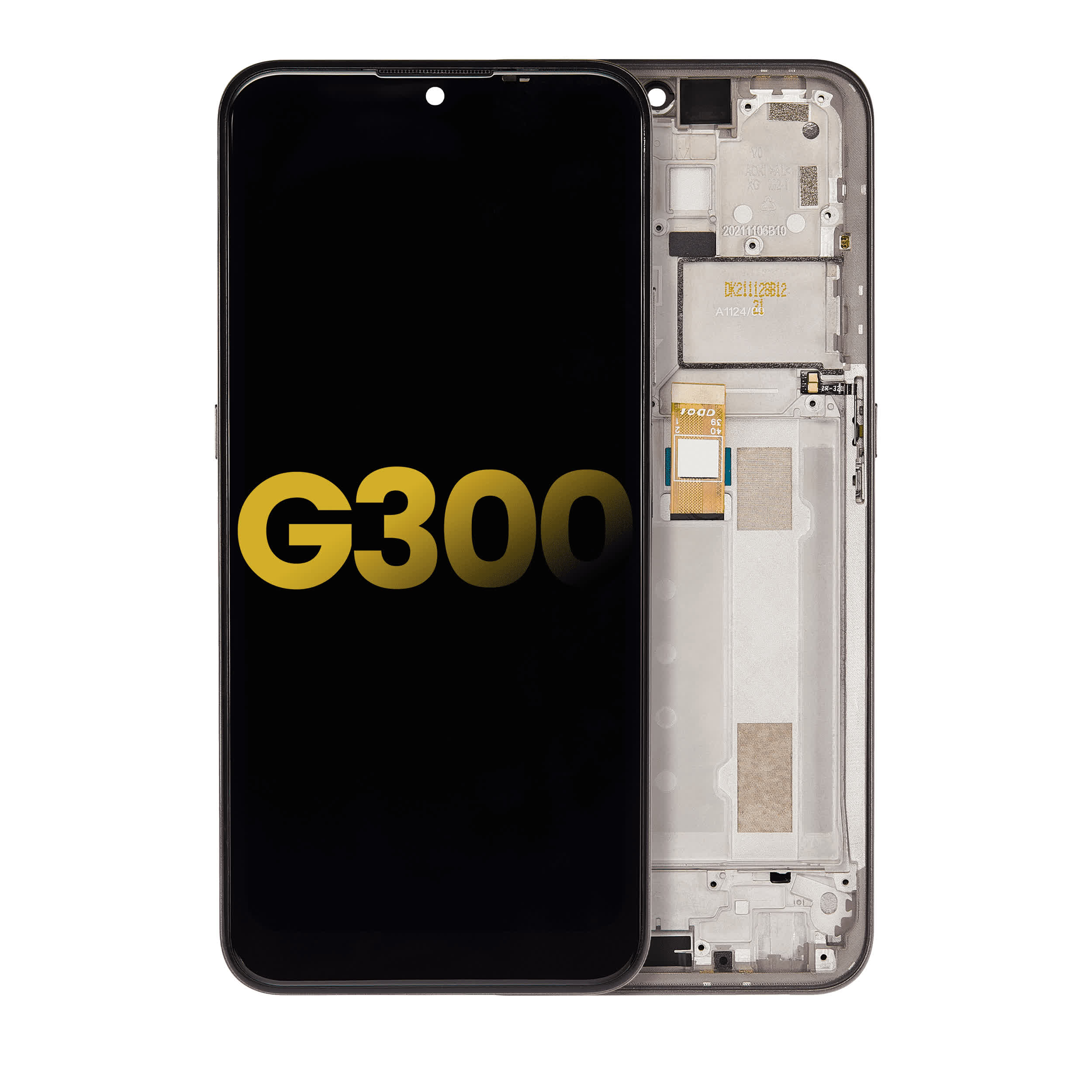 LCD Display mit Rahmen für Nokia G300 (professionell aufgearbeitet) (Meteor Grey)