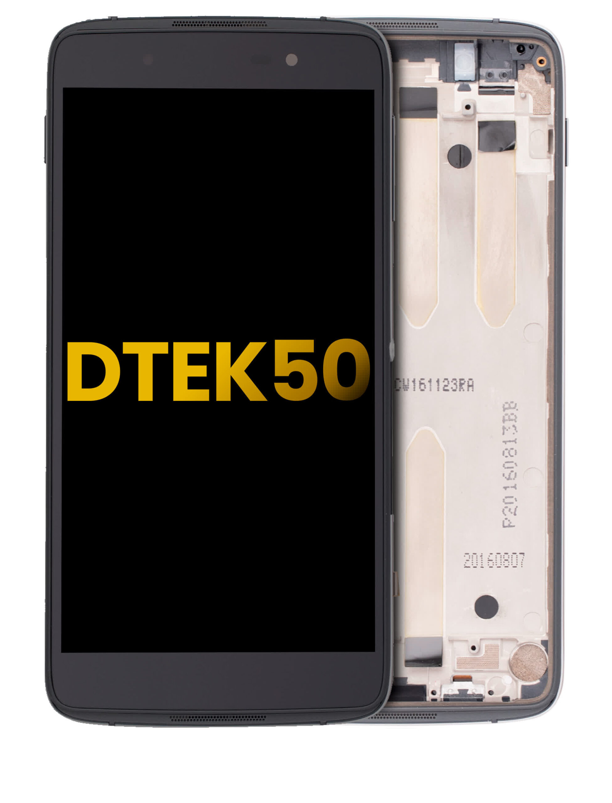 LCD Display mit Rahmen für BlackBerry DTEK50 (professionell aufgearbeitet) (Black (Schwarz))