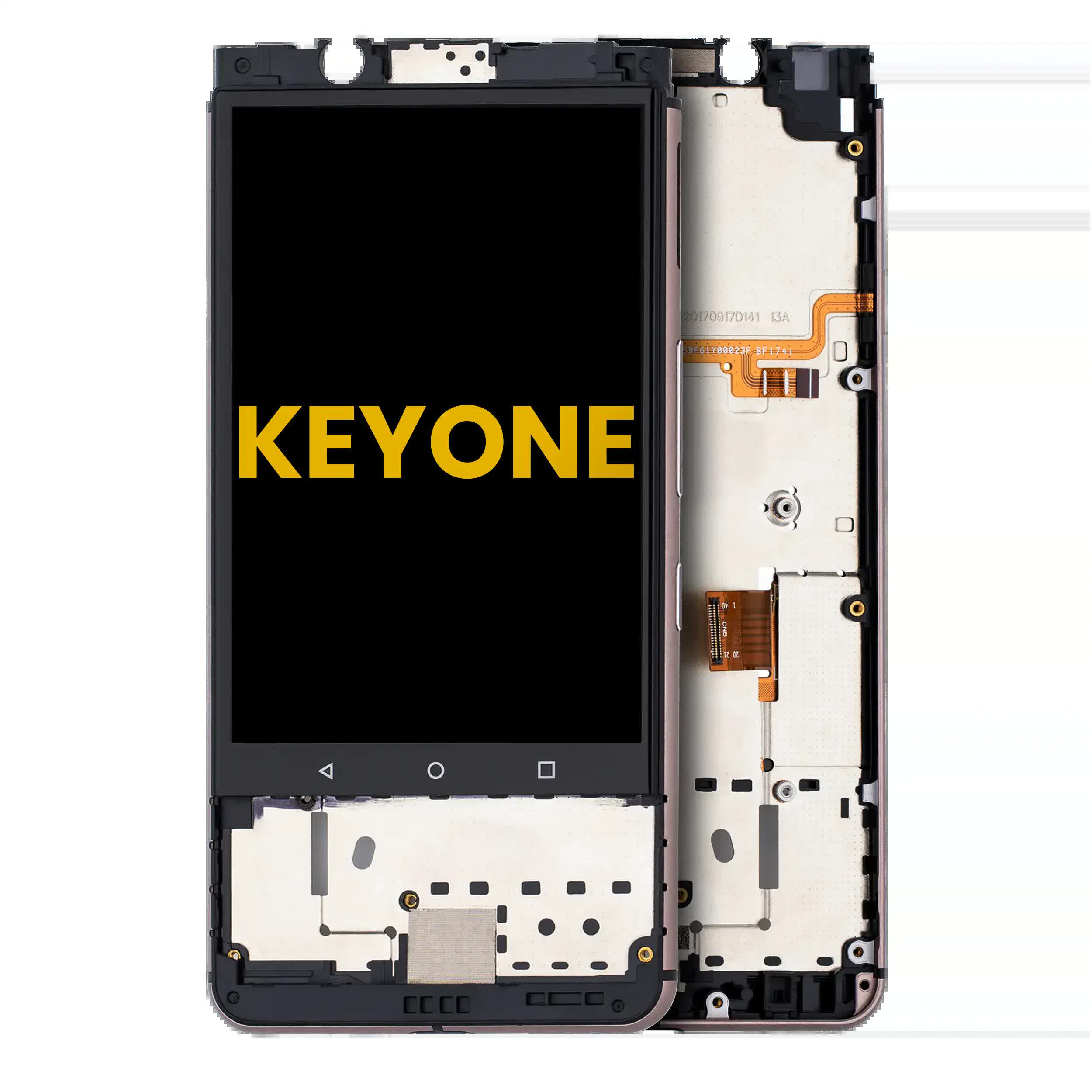 LCD Display mit Rahmen für BlackBerry KEYone (professionell aufgearbeitet) (Bronze)