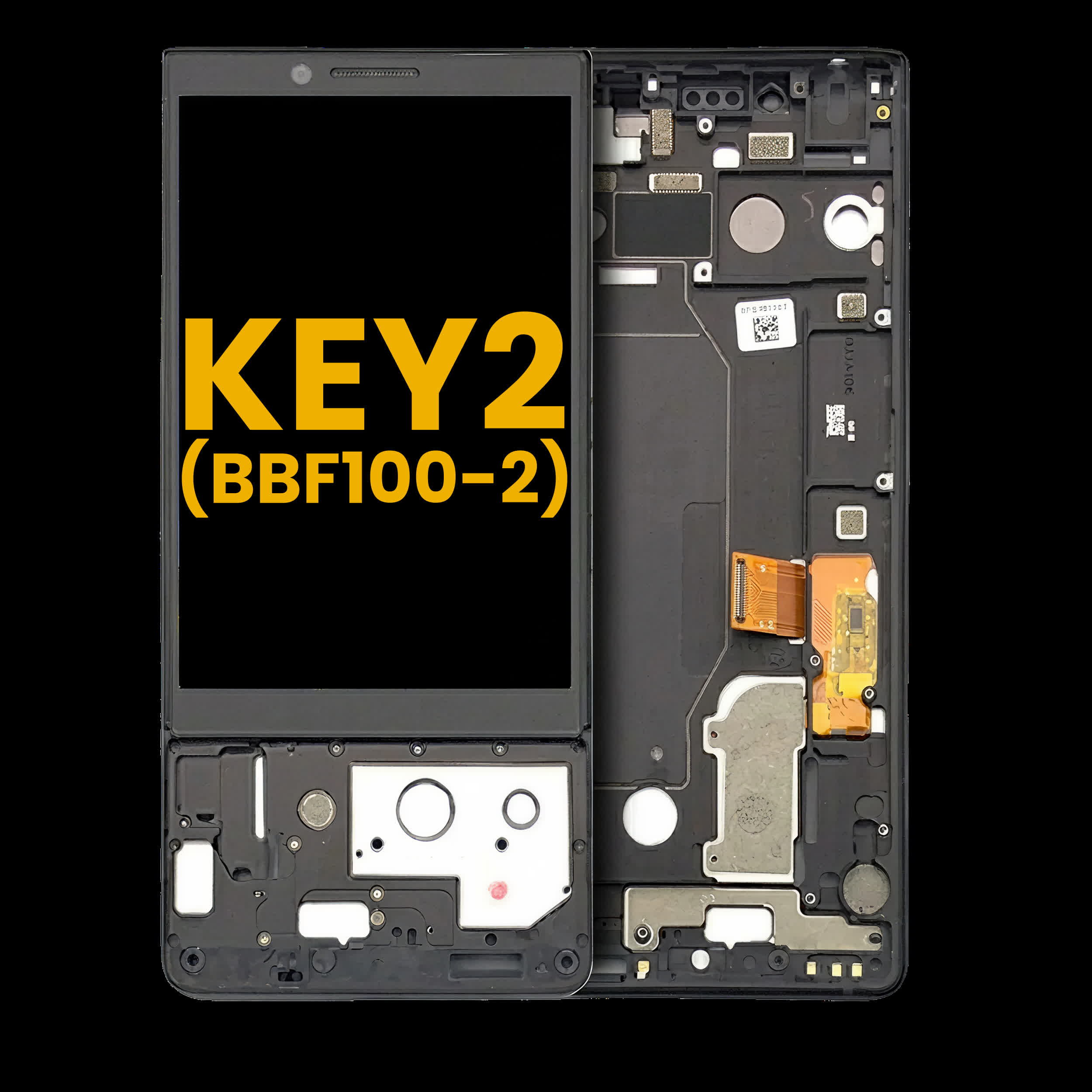 LCD Display mit Rahmen für BlackBerry Keytwo (BBF100-2)