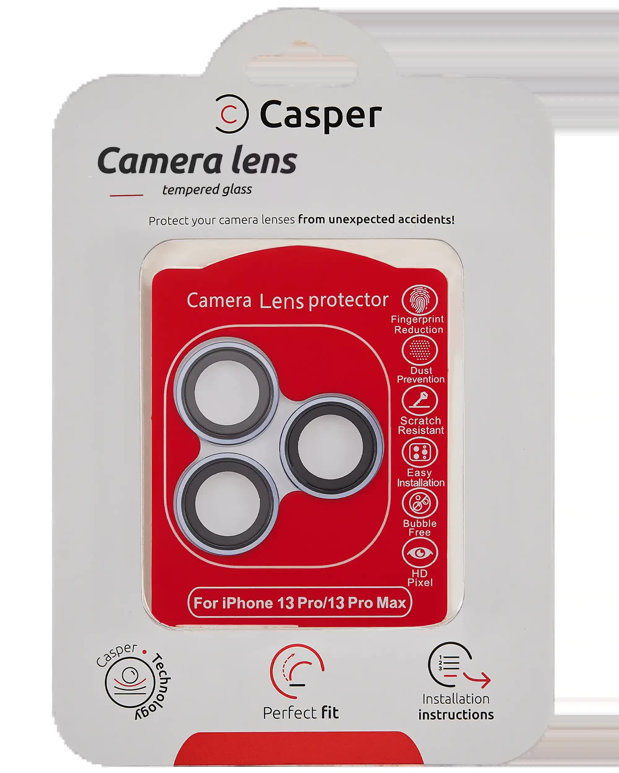 Casper Kameraglas Protector für iPhone 13 Pro / 13 Pro Max (Blue (Blau)) (Clear (Transparent))