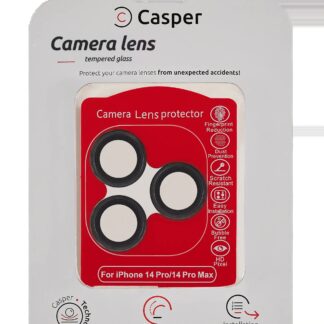 Casper Kameraglas Protector für iPhone 14 Pro / 14 Pro Max (Black (Schwarz)) (Clear (Transparent))
