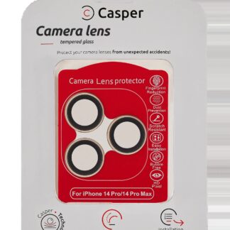 Casper Kameraglas Protector für iPhone 14 Pro / 14 Pro Max (Gold) (Clear (Transparent))