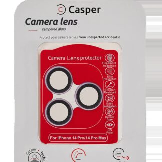 Casper Kameraglas Protector für iPhone 14 Pro / 14 Pro Max (Purple (Violett)) (Clear (Transparent))