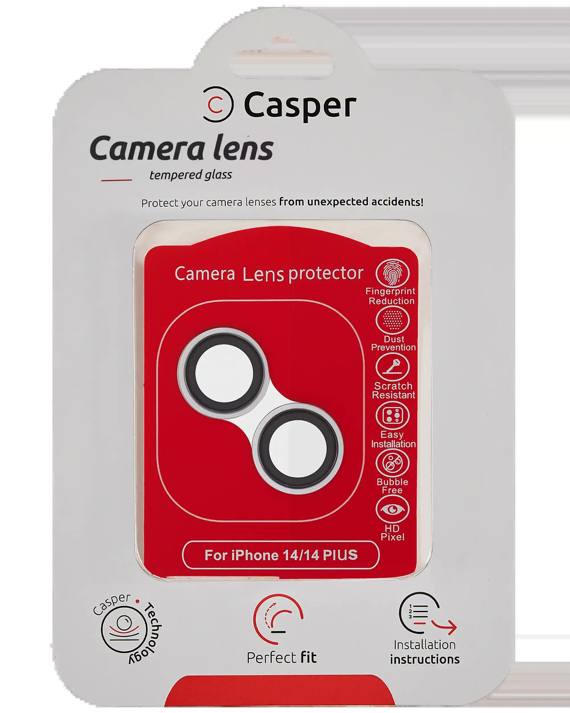 Casper Kameraglas Protector für iPhone 14 / 14 Plus (Silver (Silber)) (Clear (Transparent))