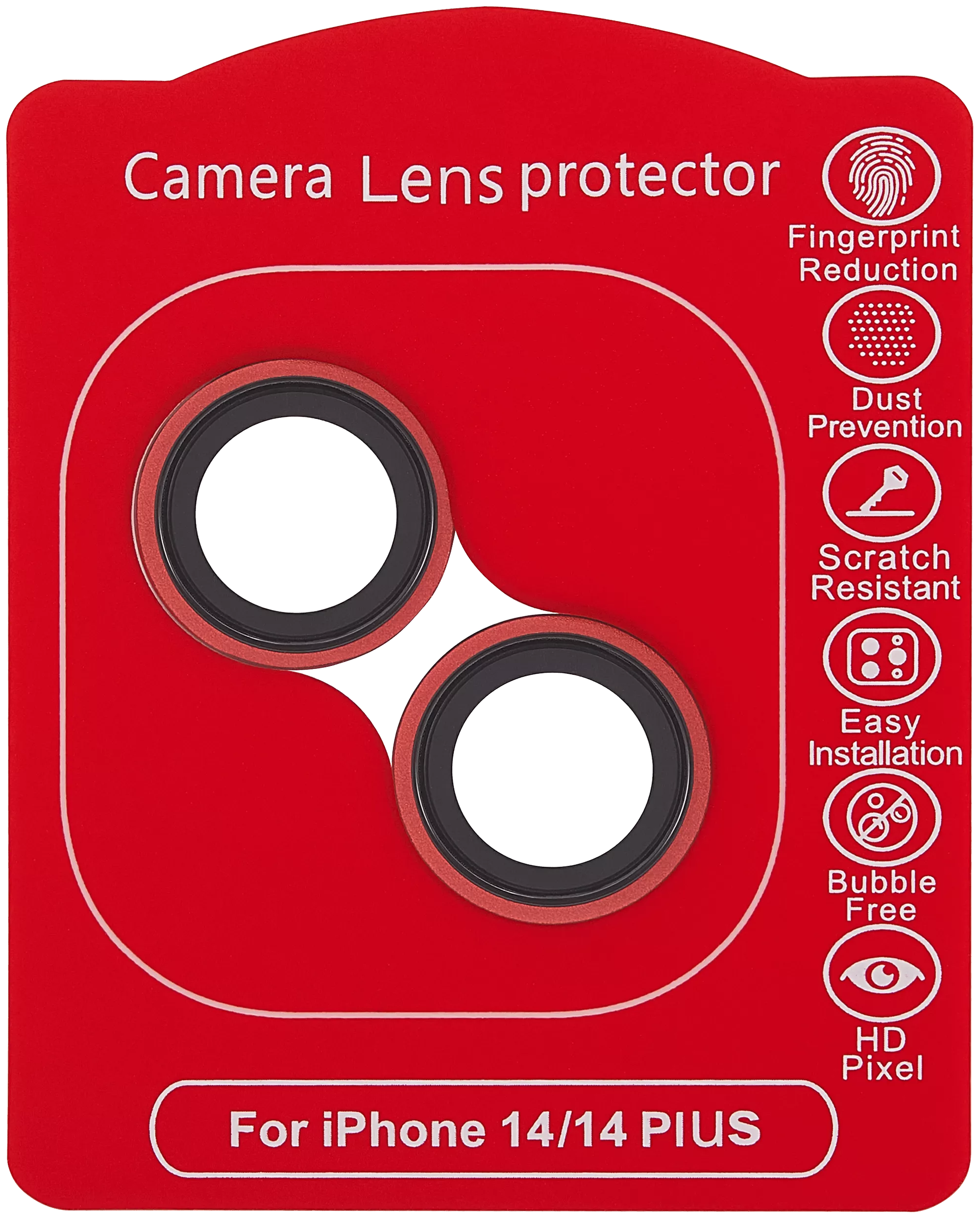 Casper Kameraglas Protector für iPhone 14 / 14 Plus (Red (Rot)) (Clear (Transparent)) – Bild 2