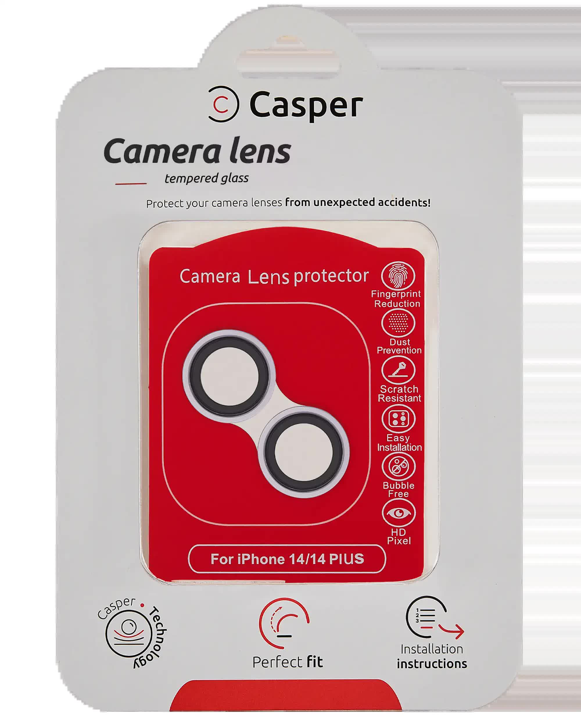 Casper Kameraglas Protector für iPhone 14 / 14 Plus (Purple (Violett)) (Clear (Transparent))