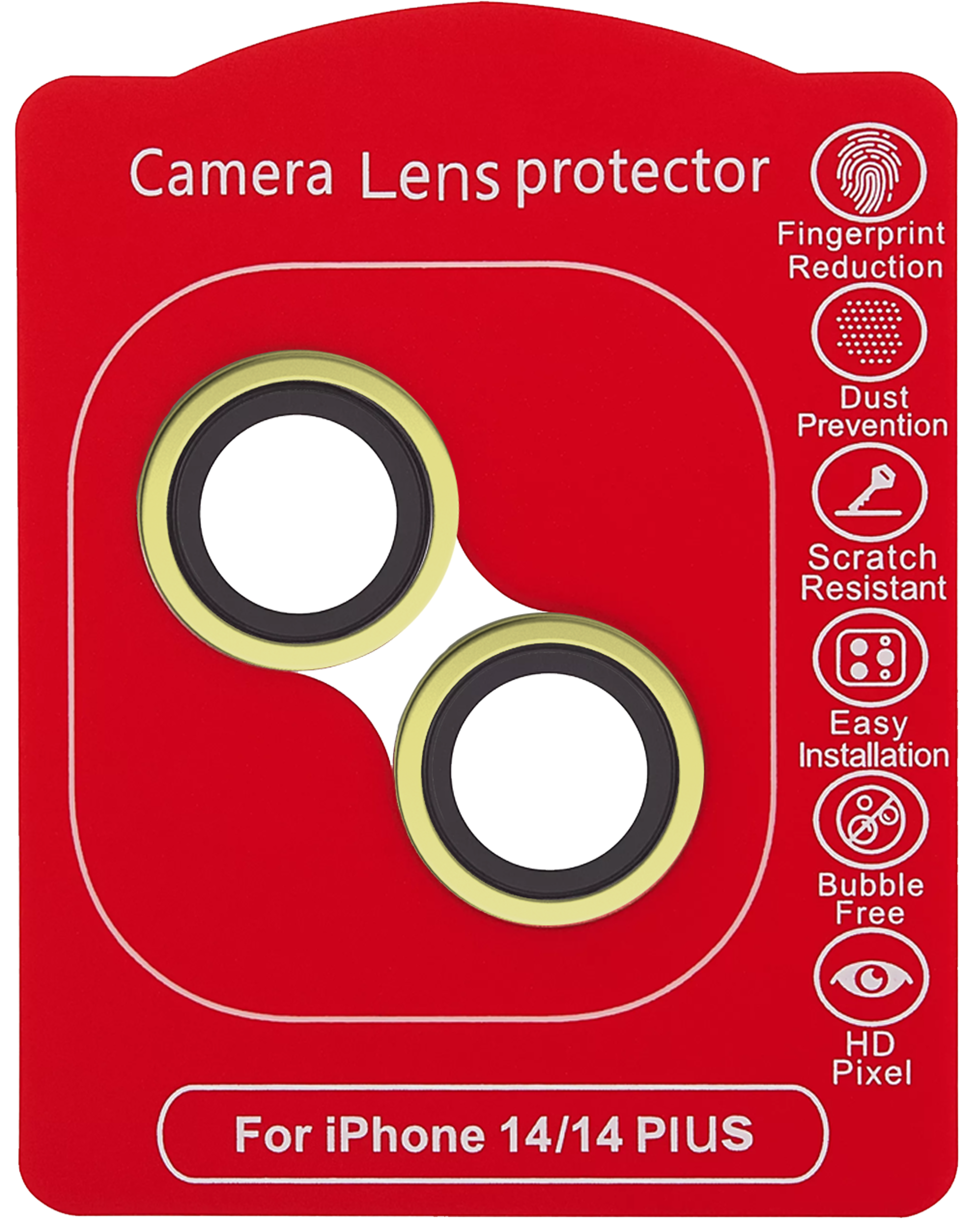 Casper Kameraglas Protector für iPhone 14 / 14 Plus (Yellow) (Clear (Transparent)) – Bild 2