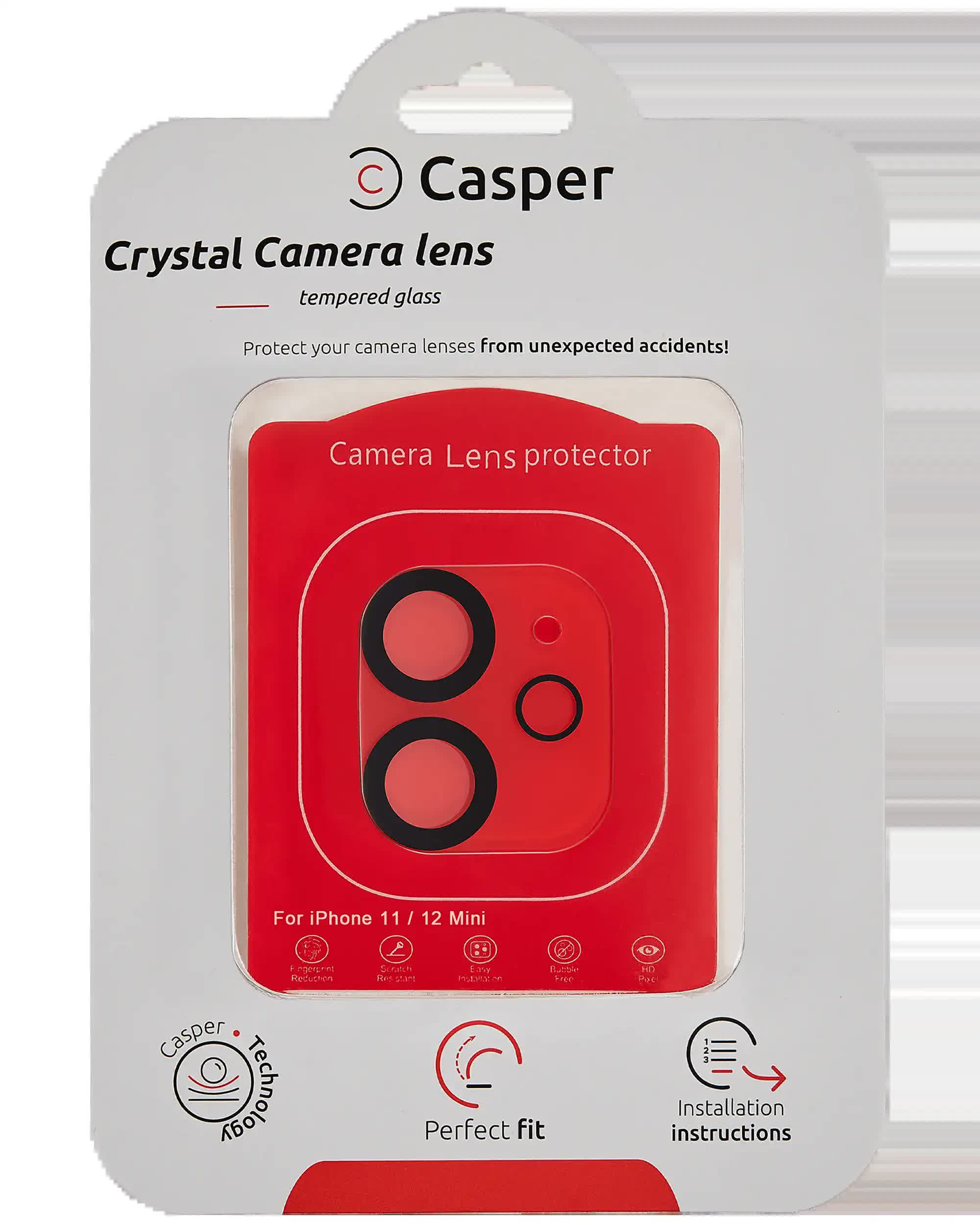 Casper Kameraglas Protector für iPhone 11 / 12 Mini (Crystal Full Abdeckung)