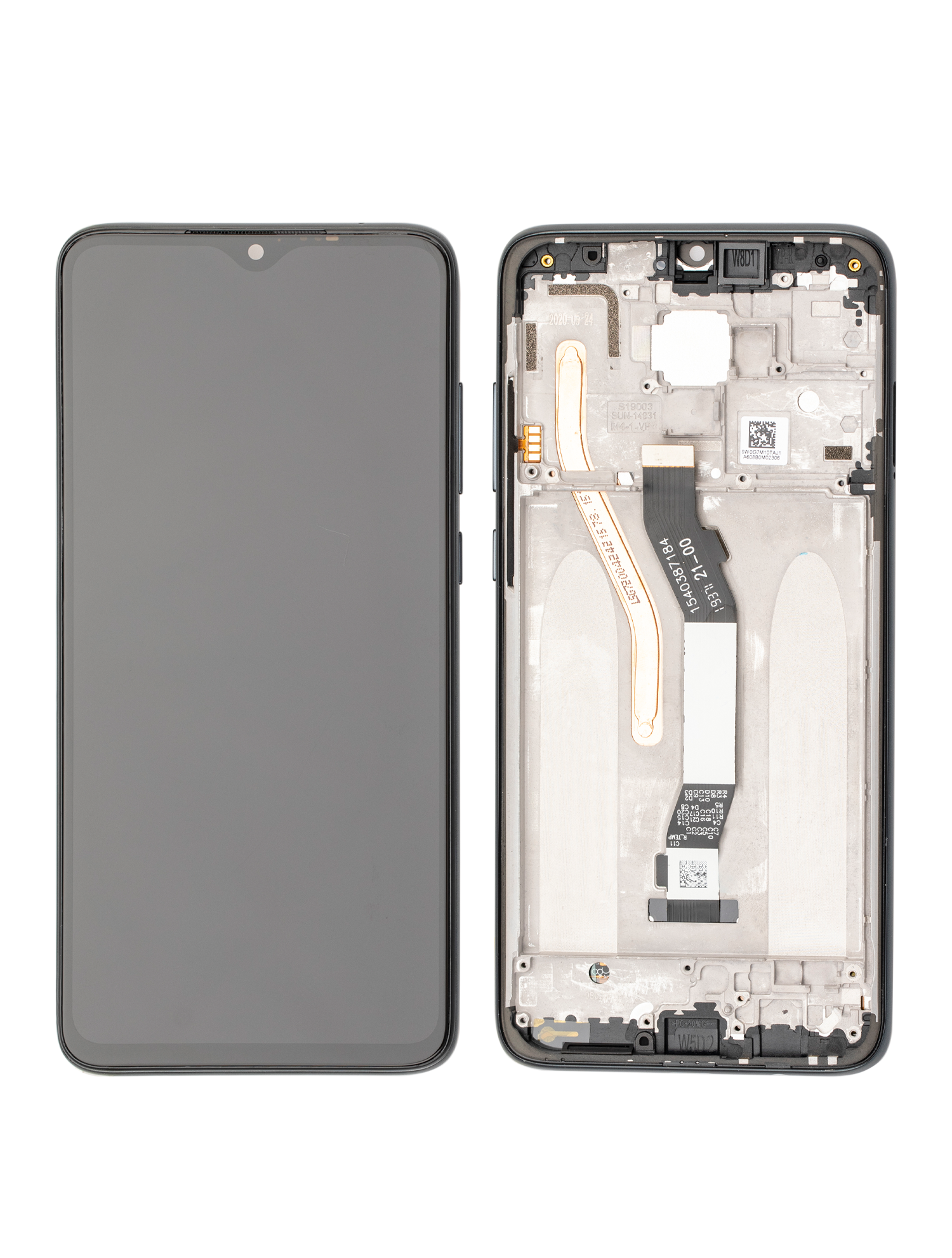 LCD Display mit Rahmen für Xiaomi Redmi Note 8 Pro (professionell aufgearbeitet) (Black (Schwarz)) – Bild 4