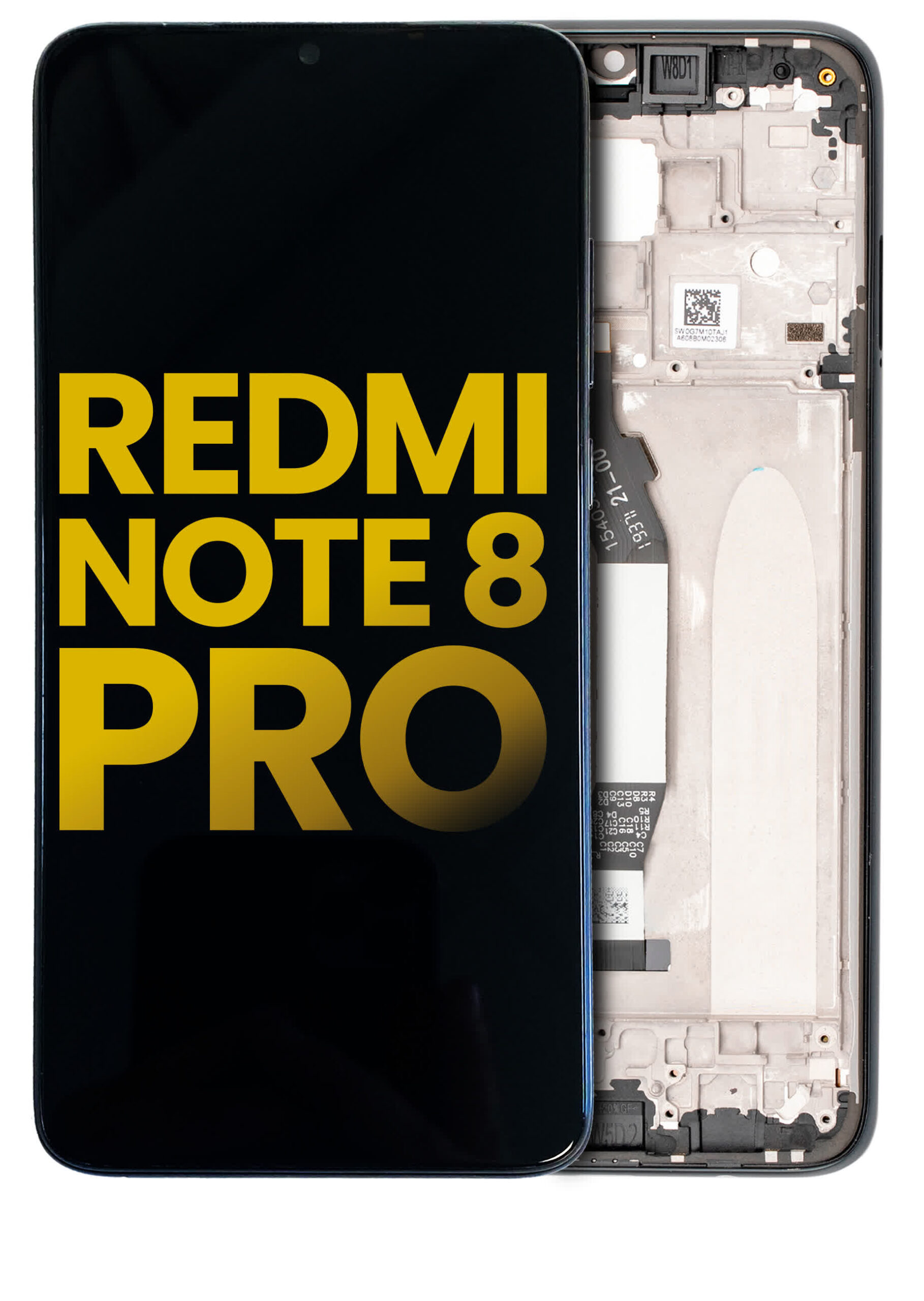 LCD Display mit Rahmen für Xiaomi Redmi Note 8 Pro (professionell aufgearbeitet) (Black (Schwarz))