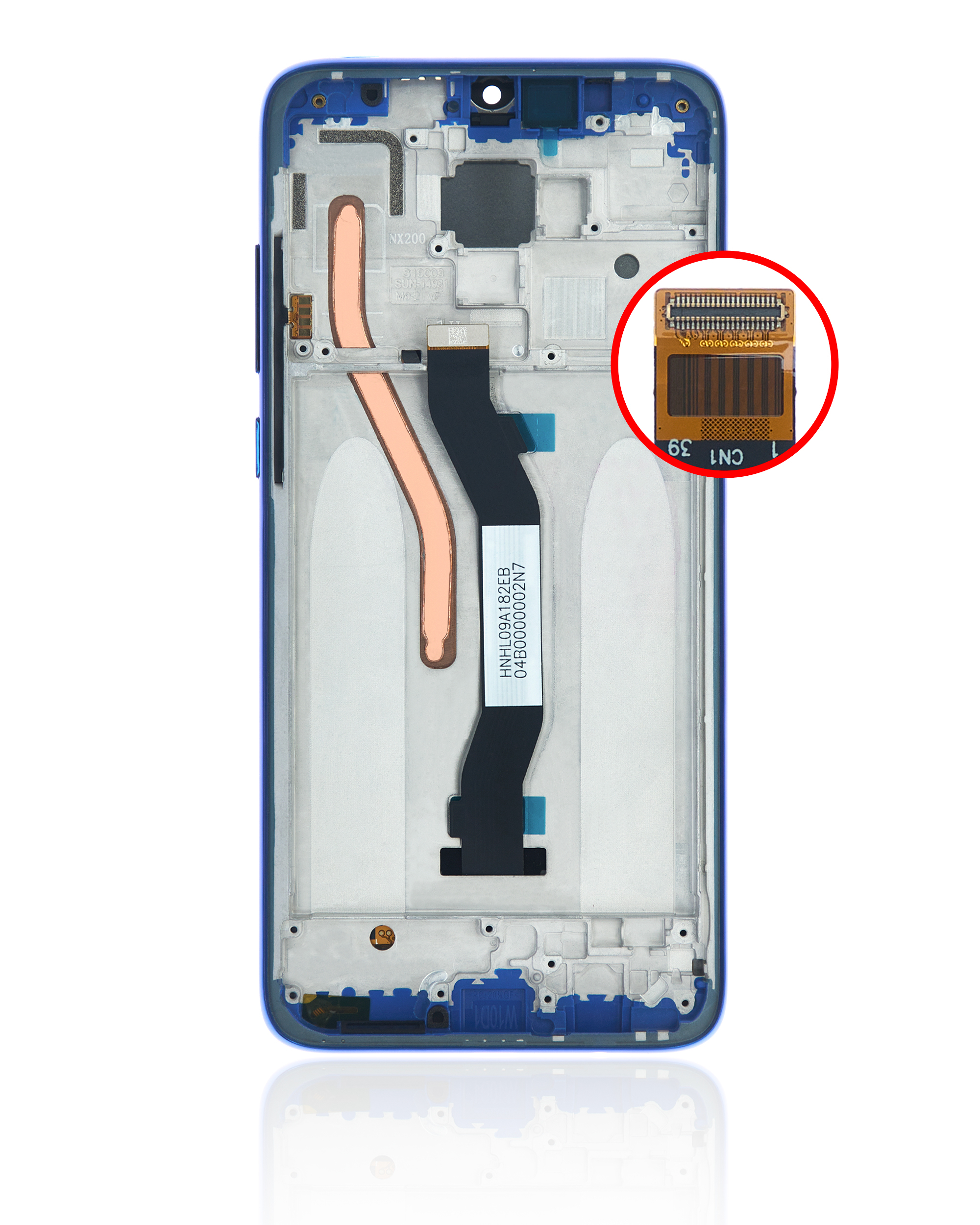 LCD Display mit Rahmen für Xiaomi Redmi Note 8 Pro (professionell aufgearbeitet) (Blue (Blau)) – Bild 4