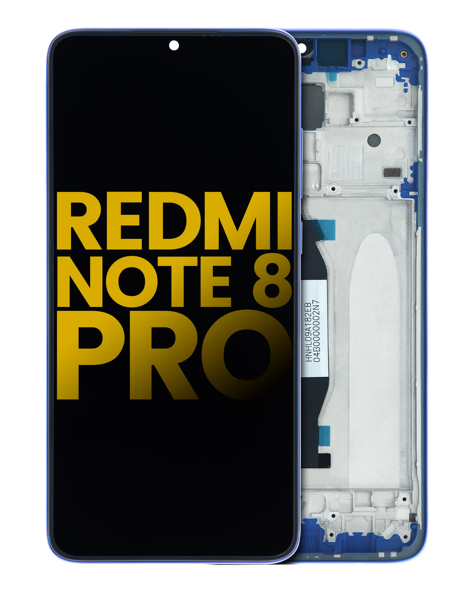 LCD Display mit Rahmen für Xiaomi Redmi Note 8 Pro (professionell aufgearbeitet) (Blue (Blau))