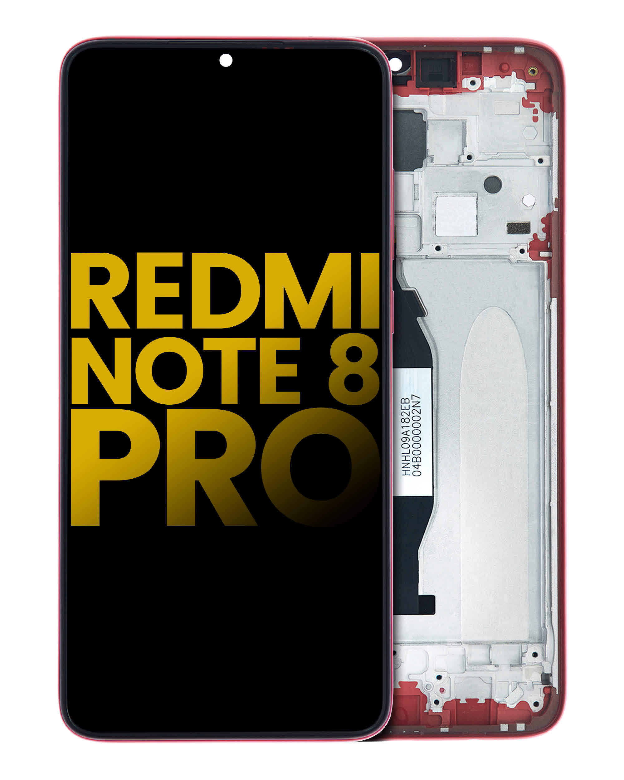 LCD Display mit Rahmen für Xiaomi Redmi Note 8 Pro (professionell aufgearbeitet) (Red (Rot))