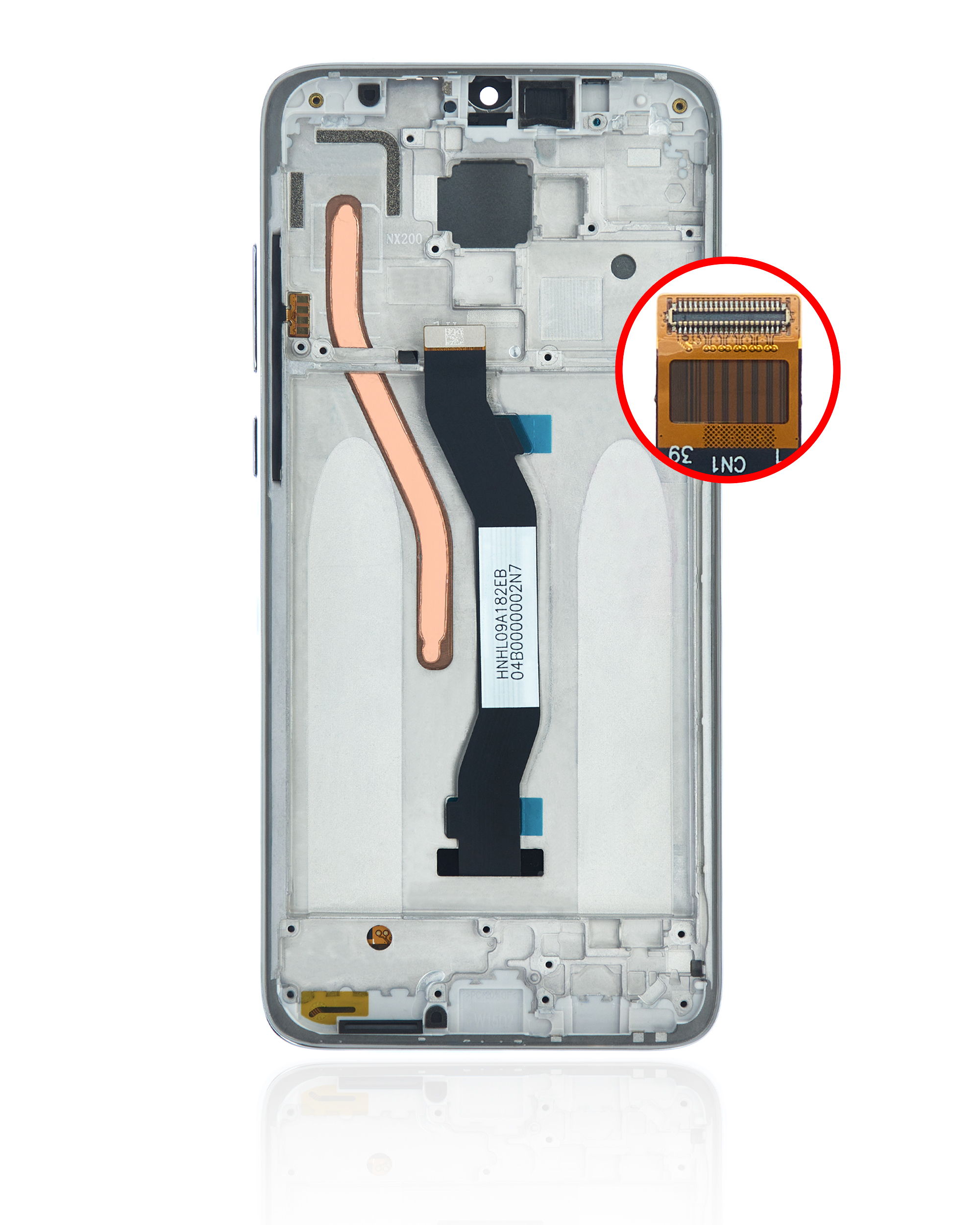 LCD Display mit Rahmen für Xiaomi Redmi Note 8 Pro (professionell aufgearbeitet) (White (Weiß)) – Bild 4