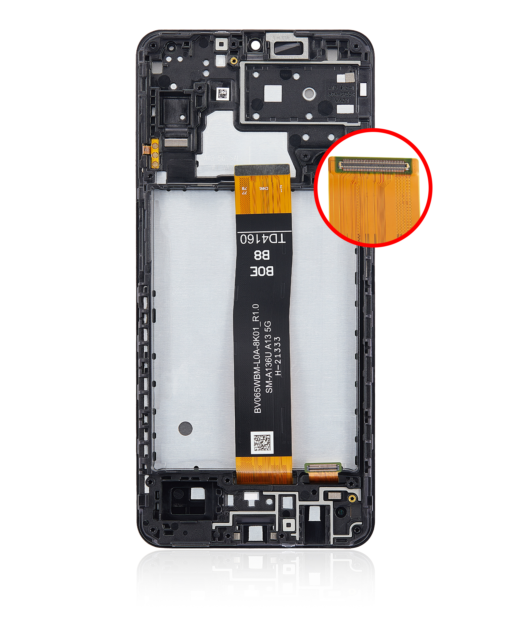 LCD Display mit Rahmen für Samsung Galaxy A13 5G (A136U / 2021) (professionell aufgearbeitet) – Bild 4