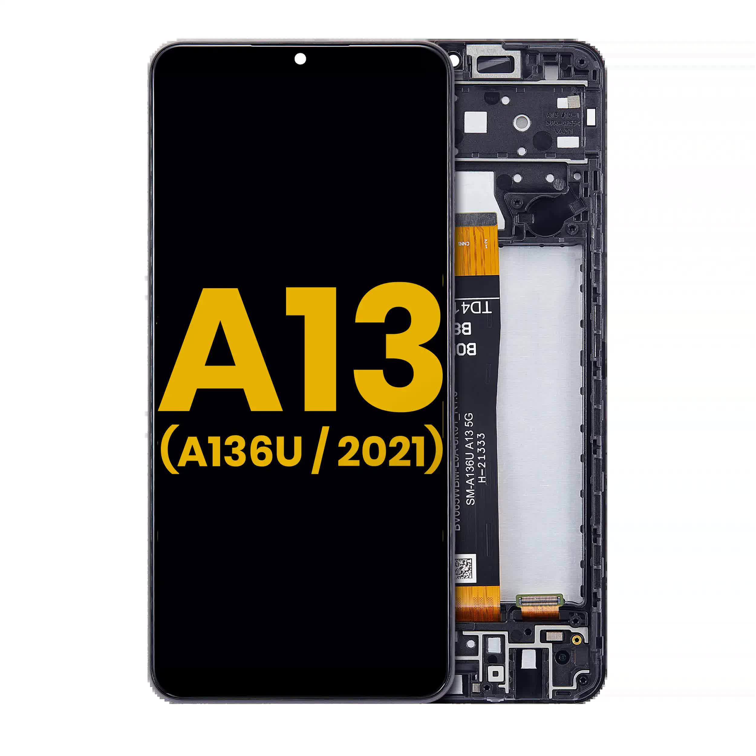 LCD Display mit Rahmen für Samsung Galaxy A13 5G (A136U / 2021) (professionell aufgearbeitet)