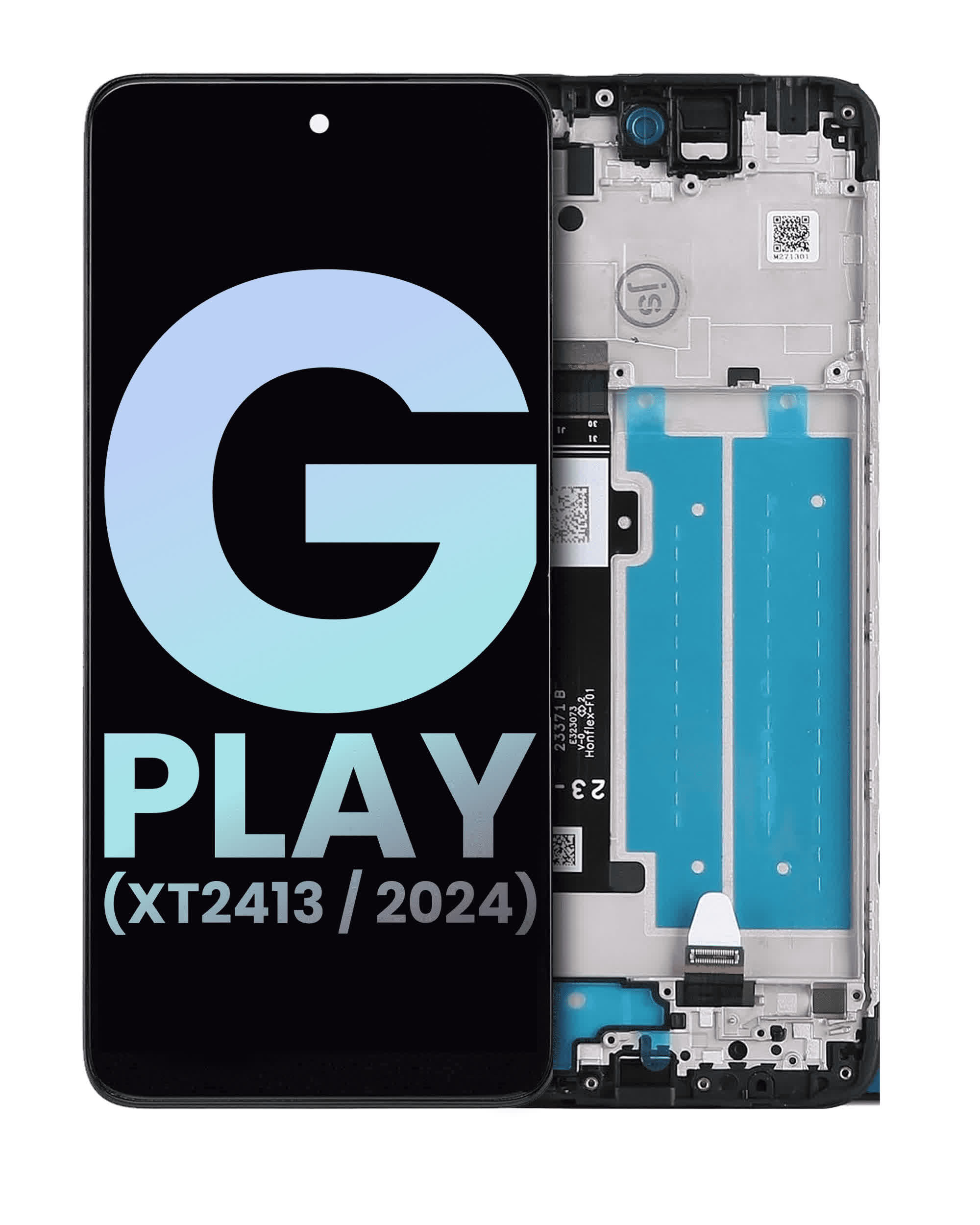 LCD Display mit Rahmen für Motorola Moto G Play (XT2413 / 2024) (Original)